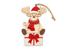 Adorno madera Navidad CIERVO